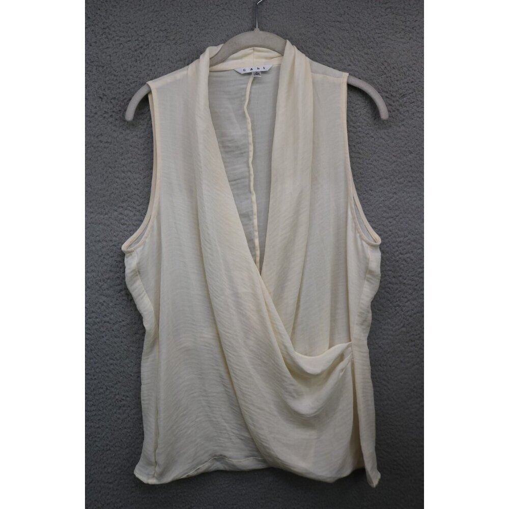 Cabi Sleeveless Wrap Tunic-Chiffon-Sheer-Size Large-Cottagecore-Minimalist
